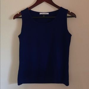 St. John Blue sleeveless knit top